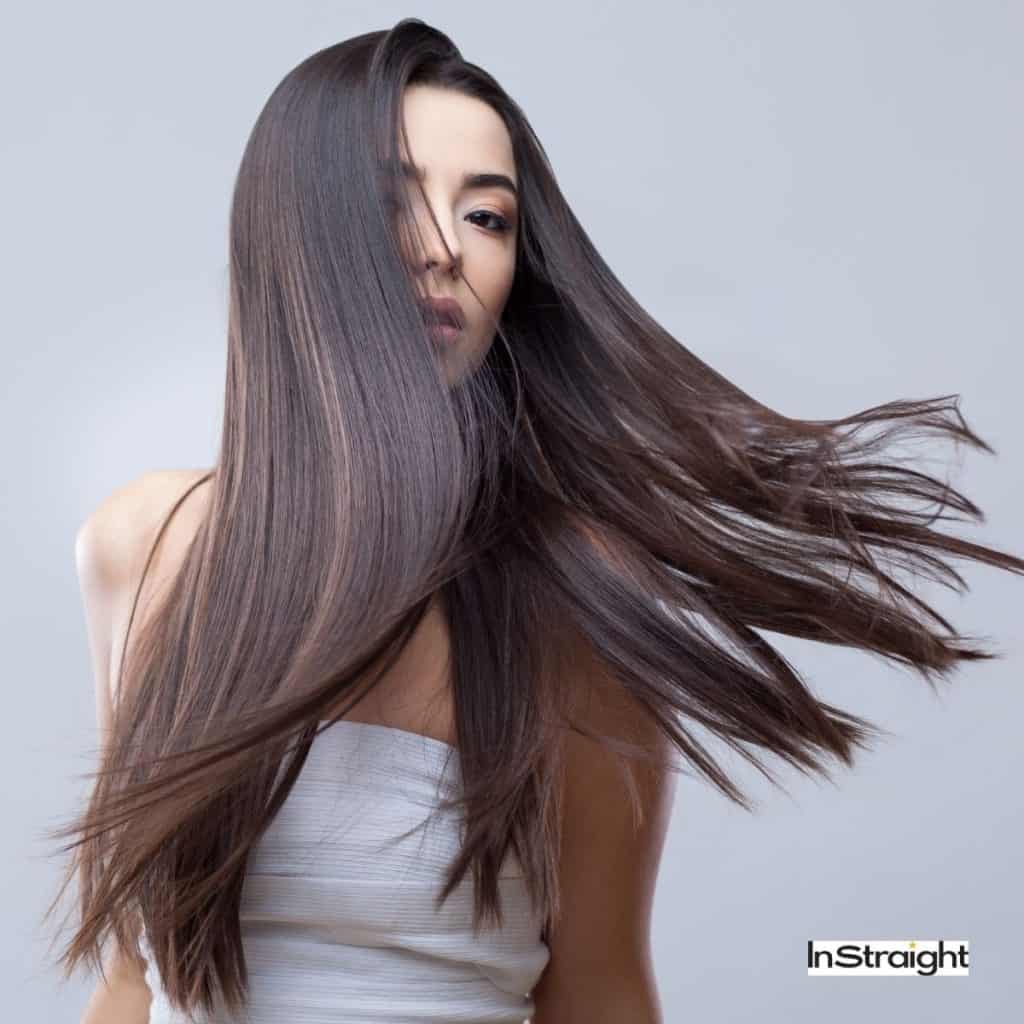 woman with rebonded hair